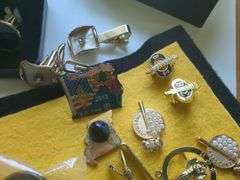 Mens Cufflinks, Tie Clips, Pins and Rings in Storage Box