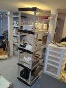Two Plastic Multi-Tier Shelving Units, Contents NOT Included