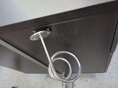 Modern Paper Tall Floor Lamp And Floating Cabinet, Bidder Responsible For Proper Removal,  Cabinets are Mounted To Wall.