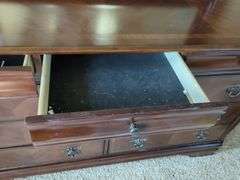 Wood Dresser With Framed Mirror