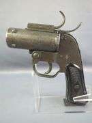 Pistol Pyrotechnic M8 Flare Gun SN# 296611, Marked U.S. Property, In Leather Holster