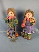 Whimsical Resin Scarecrow Figures