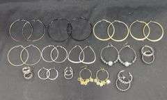 Ladies Hoop Earring Collection, Qty 14 Pair