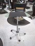 Jewell Adjustable Height Rolling Salon Table with Frosted Glass Top