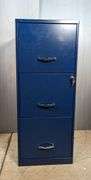 Blue Metal 3-Drawer Filing Cabinet