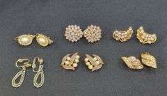 Ladies Gold Tone Clip-on Earring Assortment, Qty 6
