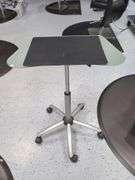 Jewell Adjustable Height Rolling Salon Table with Frosted Glass Top