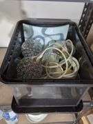 Crystal Globe Light Fixtures, Qty 2, Glass Plate, and Assorted Hardware