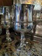 Silver Plated Serving Set with Tray and Goblets And 1982 World's Fair Bell