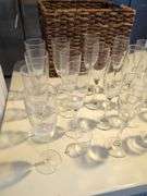 Champagne Flute Glasses with Decorative Basket