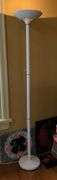 Mid-Century Style White Torchiere Floor Lamp