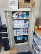 Metal Utility Cabinet with Key, Contents Not Included