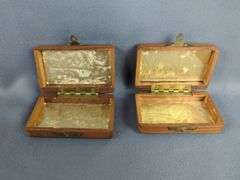 Wooden Box Collection with Corina Eagles Cigar Box and Small MD USA Boxes