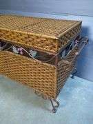Wicker Trunk Chest with Ornate Metal Accents