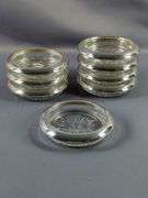 Cut Glass Serving Ware With Silver Toned Rims