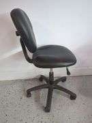 Office Chair and Brushed Steel Swivel Stool
