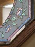 Octagonal Floral Stained Glass Style Mirror