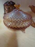 Carnival Glass Decorative Bowls, Compotes, and Lidded Dish