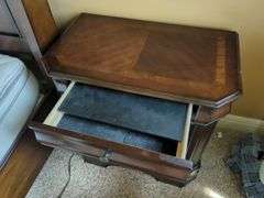 Wood Three Drawer Nightstand, 24" x 25" x 17"