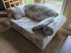 Upholstered Loveseat with Accent Pillows