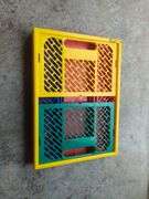 Children's Folding Table and Chair Set, with Multi-Colored Crate