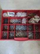 Two Organizer Boxes Filled with Screws, Nails and Hardware