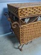 Wicker Trunk Chest with Ornate Metal Accents