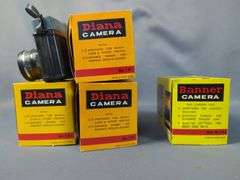 Diana and Banner Cameras with Boxes and Instructions