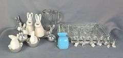 Housewares Assortment, Includes Pitcher, Bunny Accents, Dishes, and Napkin Rings