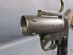 Pistol Pyrotechnic M8 Flare Gun SN# 296611, Marked U.S. Property, In Leather Holster