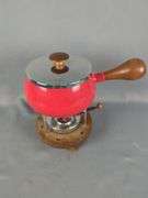 Fondue Pots with Wood Handles and Stands