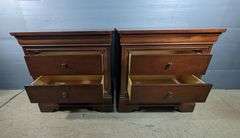 Impressions By Thomasville Two-Drawer Nightstands, Qty 2, Both Have Wear, One Has Water Damage