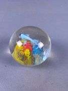 Decorative Glass Paperweights with Floral and Bird Designs