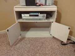 Wood Entertainment Center with Panasonic DVD Player and Speaker System