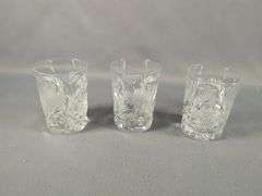 Crystal Cut Glass Pitcher, Creamer, Sugar Bowl, And Glasses