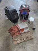 Lincoln Electric Welder With Helmets, Gloves And Nozzle Gel