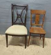Dining Chairs, Qty 2 - One Upholstered