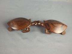 Wooden Boxes & Turtle Carving Grouping