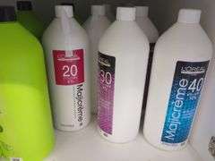 Salon Hair Care Products - L'Oreal Developer, Malibu Color Correction, Redken Blonde Icing And More, Contents Of Cabinet