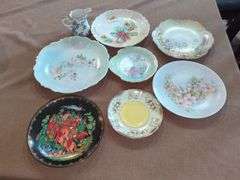 Decorative Plates Including Lefton China Pitcher and Palekh Collector Plate