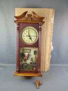 Decorative Farmhouse Style Wall Clock with Rooster Scene