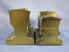 PM Craftsman Brass Train Engine & Caboose Bookends