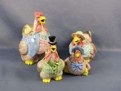 Schmid Ceramic Chicken Creamer and Sugar Sets