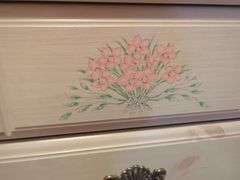 Five Drawer Dresser with Floral Design
