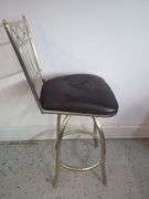 Office Chair and Brushed Steel Swivel Stool