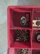 Two Organizer Boxes Filled with Screws, Nails and Hardware
