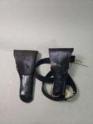Nordac Mfg And Harpham Bros Leather Holsters, Embossed US, One Is On A Belt, And HKS 10-A Speedloaders, Qty 2