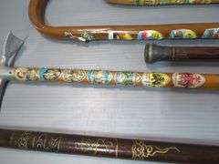 German Walking Stick And Cane Collection With Badges, Qty 5, And Decorative Walking Sticks And Canes, Qty 3