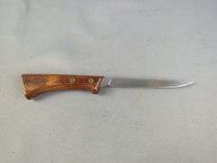 Max Smith Straightback Knife, 6" Blade, In Wood Scabbard, And Western Model S-W766 Straightback Knife, 5.75" Blade, In Leather Sheath