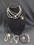 Ladies Beaded and Faux Pearl Necklaces and Bracelets Qty 8
